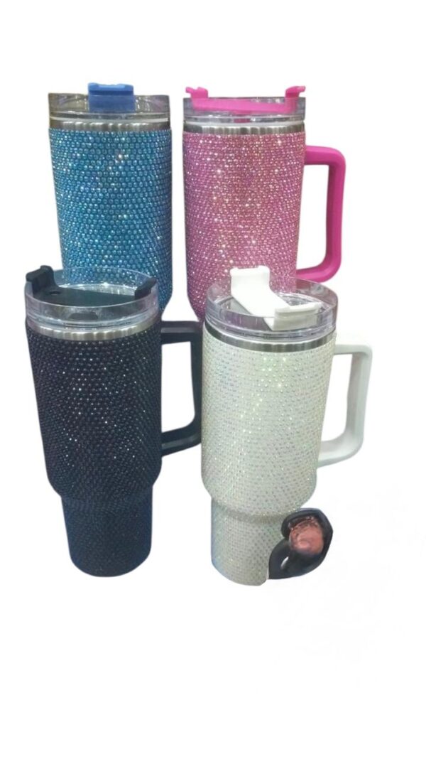 Rhinestone tumbler coffee mug